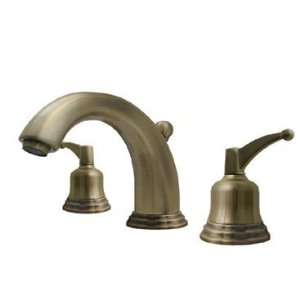   Widespread Bathroom Faucet with Bell Shaped Lever Handles, Beveled