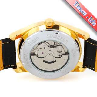 Men Automatic Watches Mechanical Date Full Golden Case  