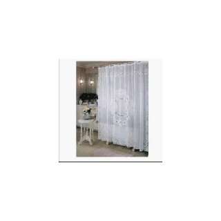   Fashions White Remembrance Battenberg Lace Design Vinyl Shower Curtain