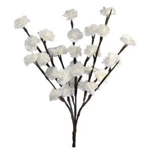  Lights Lighted White Rose Branch with 30 bulbs, 20 inches (Battery 