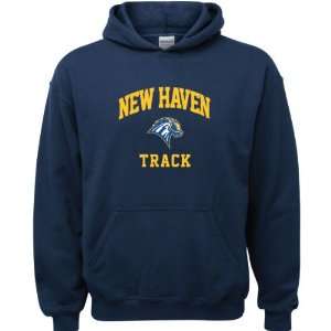  New Haven Chargers Navy Youth Track Arch Hooded Sweatshirt 