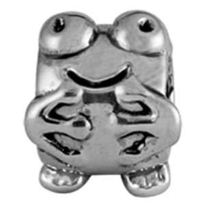 Bauble LuLu 3d Happy Laughing Frog European/Memory Charm Silver Tone 