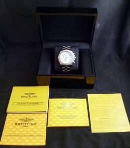 Breitling Super Avenger SS A13370 White 48mm Watch Steel X Large 