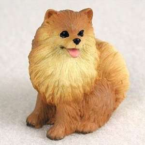  Pomeranian Miniature Dog Figurine   Red