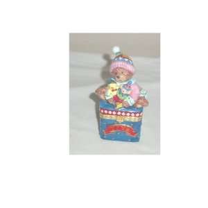    Porcelain Bear & Toys on Toy Box Trinket Box 