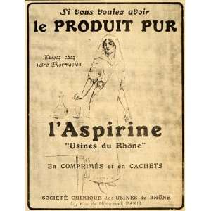  1916 Ad French Nurse Aspirin France Pain Reliever NICE 