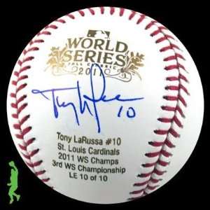 Tony Larussa Signed Auto 2011 World Series Ws Baseball Ball Cardinals 