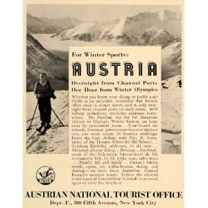  1935 Ad Australian National Touristic Australia Skiing 