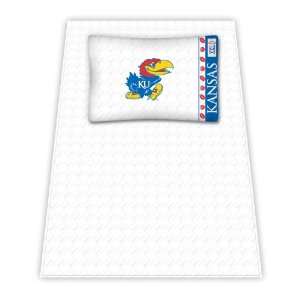 Best Quality Micro Fiber Sheet Set   Kansas Jayhawks NCAA /Color White 