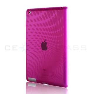 Pink TPU Back Cover Case + Screen Protector for Apple iPad 2 WiFi 3G 