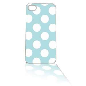 Baby Blue Polka Dot iPhone 4/4s Cell Case White 