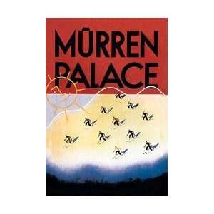  Murren Palace Skiing at Sunset 20x30 poster