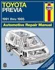 Toyota Previa 1991 1995 Haynes Auto Repair Manual 92080