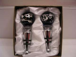 Glass Wine Bottle Stoppers colorful art deco pair  
