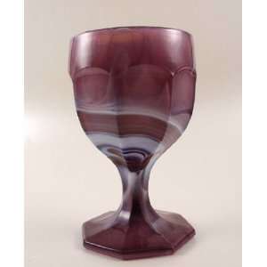  Purple Slag Glass Colonial Style Goblet