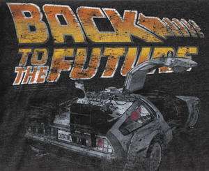 Back To The Future Movie Logo Distressed Style T Shirt, NEW UNWORN 
