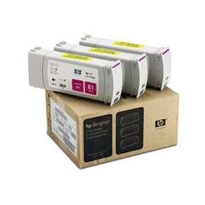  C5068A (HP 81) Ink, 1000 Page Yield, 3/Pack, Magenta 