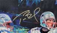   autographed by the Patriots  Tom Brady and the artist Malcolm Farley