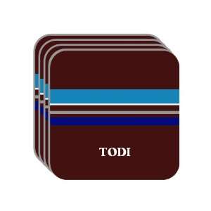 Personal Name Gift   TODI Set of 4 Mini Mousepad Coasters (blue 