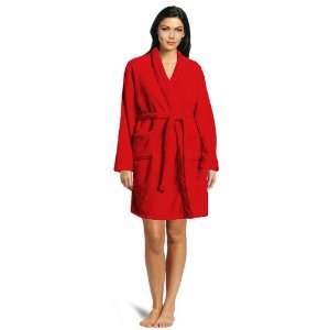   Fleece Robe, 100% Microfiber, Color Rich Red, Size M / L Home