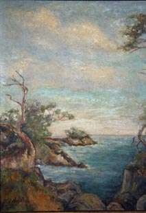 EARLY MONTEREY PINES OIL PAINTING CYPRESS POINT LISTED  