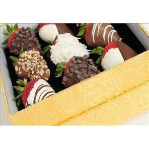 Gold Fabric Gift Box with Nine Berries  Grocery & Gourmet 