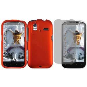  Orange Hard Case Cover+LCD Screen Protector for HTC Amaze 
