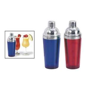  Red SAN Plastic 18 1/2 Oz. Bar Shaker With Stainless Cover 