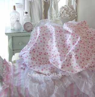 KING SHABBY ROMANTIC HOME CHIC PRETTY FRENCH PINK ROSES SHEET SET SOFT 