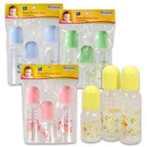  Baby Bottle Set 3 Pieces Plastic Assorted Case Pack 36 