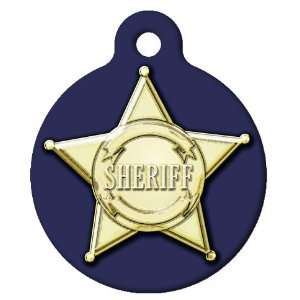 Dog Tag Art Custom Pet ID Tag for Dogs   Sheriff Badge   Small   .875 