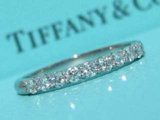 TIFFANY & CO. SHARED SETTING WEDDING PLATINUM DIAMOND BAND RING NEW 