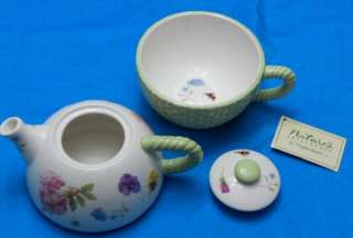 Marjolein Bastin Hallmark Tea for/4 One 1 Teapot Pot Cup Natures 