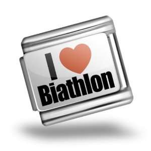  Italian Charms Original I Love Biathlon Bracelet Link 