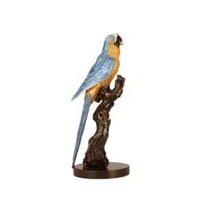  Blue Parrot Tropical Bronze Sculpture