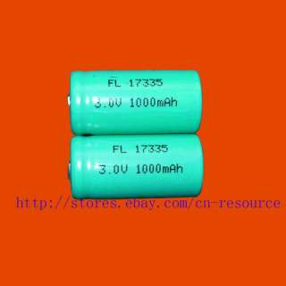 2x 17335 3.0V 1000mAh Rechargeable CR123A Batteries  