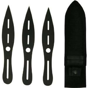 Black 8 Inch Throwing Knife Set   3 pc