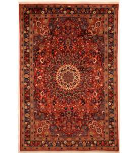 Area Handmade Persian Moud Mashad Wool Rugs 7 x 10  