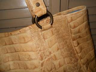   all weather CROC EMBOSSED LEATHER TOTE Made in Italy EUC  