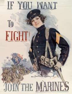 If You Want To Fight Join Marines   WWI USMC Poster  
