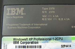 IBM Corp Thinkpad T41 Laptop 2378 1.4Ghz 40GB 256MB 000435013460 