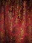 One Huge Double Width Red Floral Damask Drape Panel 94