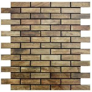  Wood Mosaic Tile   Chocolate Oak   Brick