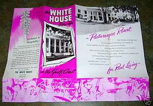 THE WHITE HOUSE On GULF COAST Biloxi 1930 1940 brochure  