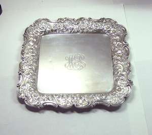 Theodore B. Starr Square Sterling Silver Tray Salver 7 x 7 Vintage 