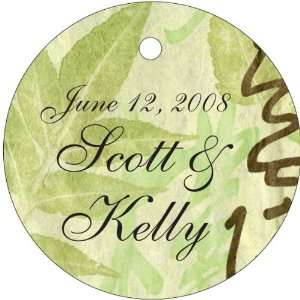  Wedding Favors Asian Leaf Motif Circle Shaped Personalized 