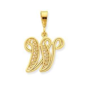  10k Initial W Charm   JewelryWeb Jewelry