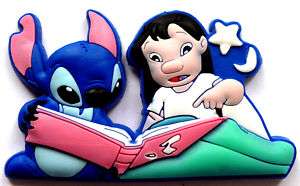 Lilo Stitch reading bedtime story Disney Fridge Magnet  