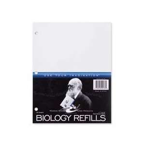  Biology Filler Paper, 3HP, 11x8 1/2, 20/PK, White Qty24 