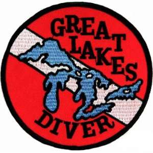  Great Lakes Diver Embroidered Iron On Scuba Diving Patch 